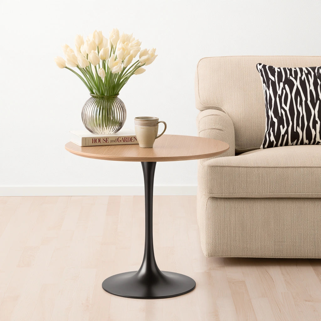 Gestoffeerde bank van hout, kleur beige
