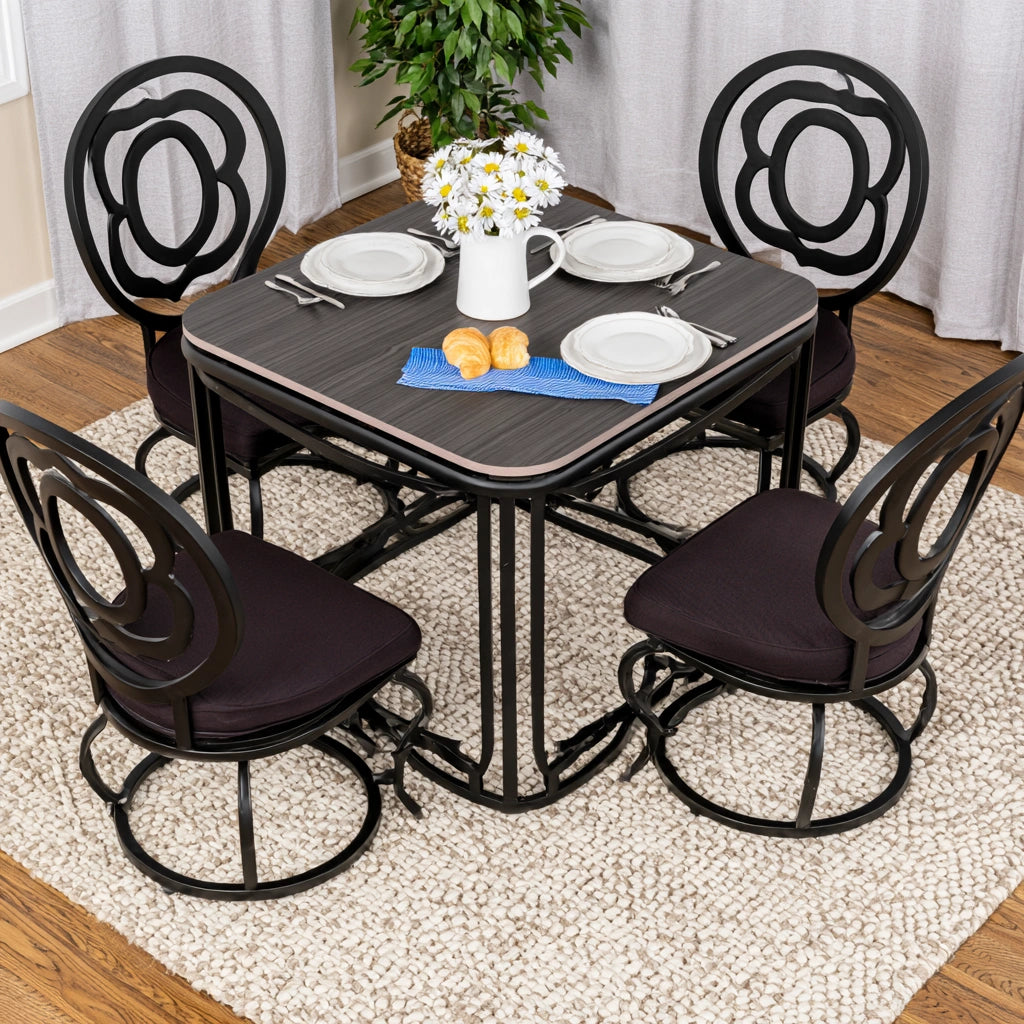 Eetkamerset met tafel en stoelen, kleur grijs