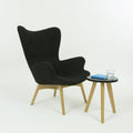 Accentfauteuil met stoffen bekleding, kleur zwart en lichtbruin