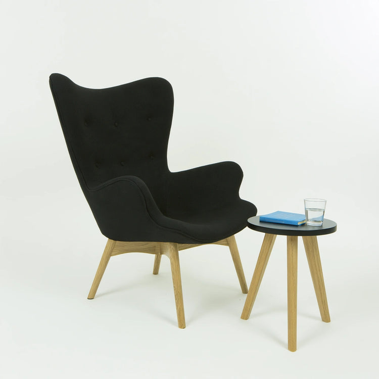 Accentfauteuil met stoffen bekleding, kleur zwart en lichtbruin