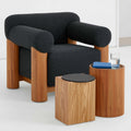 Accentfauteuil met stoffen bekleding, kleur zwart en lichtbruin