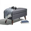 Opbergbank met stoffen bekleding, kleur donkergrijs