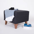Opbergbank met stoffen bekleding, kleur donkergrijs