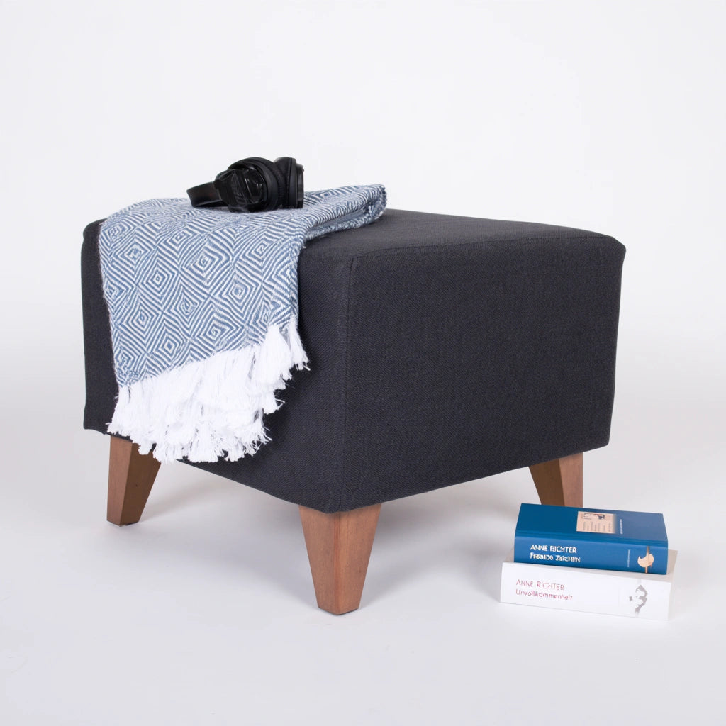 Opbergbank met stoffen bekleding, kleur donkergrijs